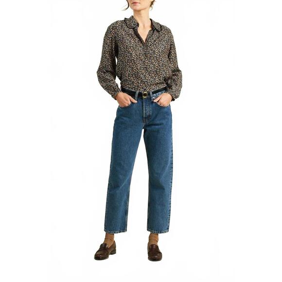 NEW TROVATA kinsley blouse in nightshadow ditsy